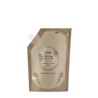 Navulverpakking Hydraterende Douche-olie - Patchouli Lavender Vanilla - 500ml